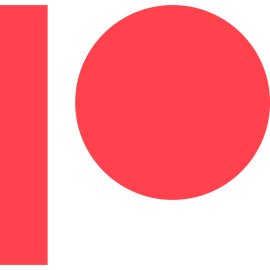 Patreon Logo Vector PNG | Minimalist creator platform emblem | Bold red geometric brand mark | Modern patronage icon