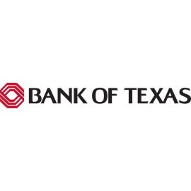 Bank of Texas Logo Vector PNG | Modern Financial Emblem | Red Geometric Icon | Professional Banking Wordmark