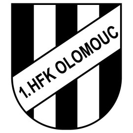 1. HFK Olomouc Logo Vector PNG | Czech football club crest | Black and white shield emblem | Striped soccer team badge