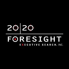 20/20 Foresight Executive Search Logo | Precision Talent Acquisition Emblem | Modern Professional Recruitment Branding | Targeted Executive Search Identity