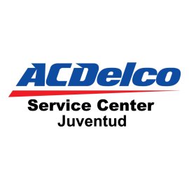 AC Delco Autopartes Logo Vector PNG | ACDelco Service Center Juventud branding mark | Professional automotive parts and service identity | Modern blue and red performance-inspired emblem