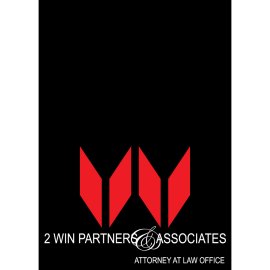 2 Win Partners & Associates Logo | Modern Legal Identity Mark | Red Geometric Emblem | Attorney at Law Office Branding