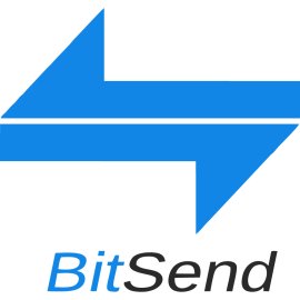 BitSend logo vector|Modern digital transfer emblem|Blue arrow cryptocurrency mark|Minimal fintech brand icon