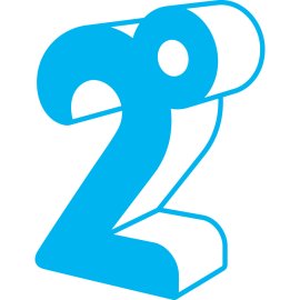 2degrees logo vector PNG | 2degrees brand mark in cyan blue | 2degrees telecommunications identity | Modern numeric emblem for 2degrees