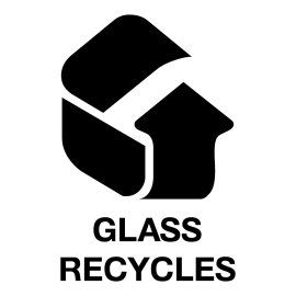Glass Recycles Logo Vector PNG | Sustainable Glass Recycling Emblem | Closed-Loop Glass Symbol | Eco-Friendly Packaging Mark