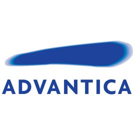 Advantica Technology Logo Vector PNG | Modern corporate wordmark | Dynamic blue swoosh emblem | Clean minimalist technology identity