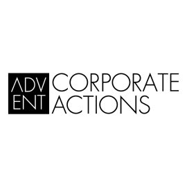 Advent Corporate Actions Logo Vector PNG | Modern financial services wordmark | Minimalist monochrome corporate identity | Professional fintech branding emblem