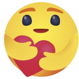 Me Importa Reaccion Facebook Logo Vector Png | Icono de la reacción “Me importa” de Facebook que muestra un emoticono abrazando un corazón | Representación gráfica del cuidado, apoyo y empatía dentro de la plataforma Facebook | Versión vectorial en PNG del emoji oficial utilizado en las reacciones de publicaciones y comentarios
