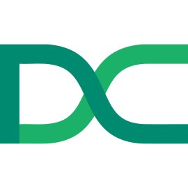 Decent DCT Logo Vector PNG | Minimalist intertwined DC monogram | Modern blockchain-inspired wordmark | Clean green gradient technology emblem
