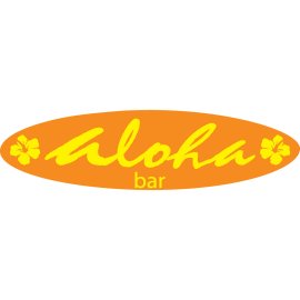 Aloha Bar Tropical Emblem | Sunny Island Aloha Bar Logo | Handwritten Aloha Bar Wordmark | Beach-Themed Aloha Bar Branding
