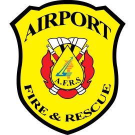 Airport Fire & Rescue Service Emblem|Airport Emergency Response Badge|Airfield Fire Protection Shield|A.F.R.S. Safety & Rescue Insignia