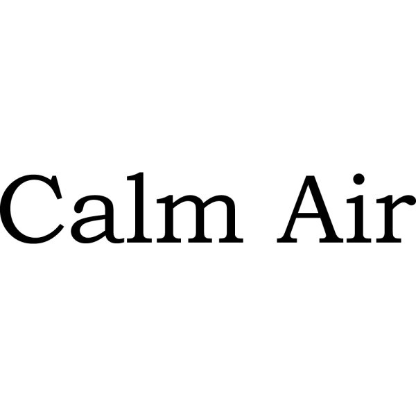Calm Emblem Calm Air wordmark logo in classic serif typography|Minimalist black-and ...