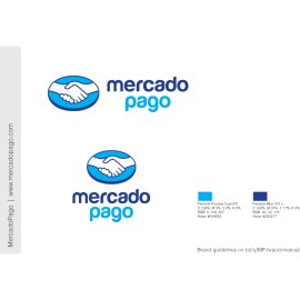 MercadoPago Logo Vector PNG | Digital payment handshake emblem | Trusted Latin American fintech brandmark | Modern blue wordmark for secure online transactions