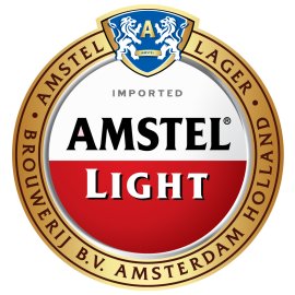 Amstel Light Beer Logo Vector PNG | Classic Dutch Lager Emblem | Red and Gold Circular Beer Badge | Heritage Brewery Brand Mark