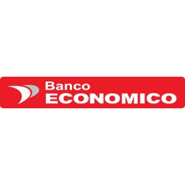 Banco Economico brand logo | Red financial institution wordmark | Modern banking emblem design | Bold economic services identity