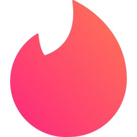 Tinder Logo Vector PNG | Modern Flame Heart Icon | Minimalist Dating App Symbol | Gradient Fire Emblem