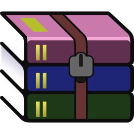 WinRAR Logo Vector PNG | Iconic stacked archive books with strap | Classic file compression symbol | Recognizable desktop utility emblem