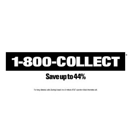 1-800-COLLECT logo | Classic collect-calling brand mark | Bold toll‑free number identity | Retro telecommunications design