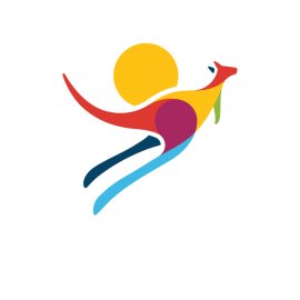 Aiven Adopter Logo Vector PNG | Vibrant abstract kangaroo emblem | Dynamic multi-color technology identity | Modern cloud data platform symbol