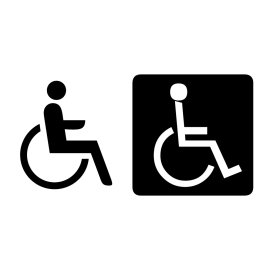 Accessible wheelchair symbol icon | Universal disability access pictogram | Inclusive mobility signage graphic | Handicap accessibility vector mark