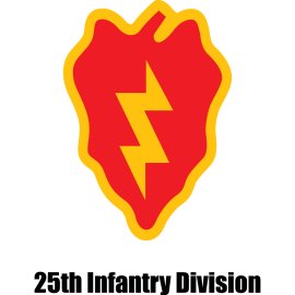 25th Infantry Division Emblem | Lightning Bolt Shoulder Sleeve Insignia | U.S. Army Tropic Lightning Patch | Red Shield with Yellow Border and Bolt
