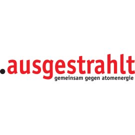 Ausgestrahlt Logo Vector PNG | Ausgestrahlt gemeinsam gegen Atomenergie | Anti-nuclear activism wordmark | Bold red typographic protest emblem