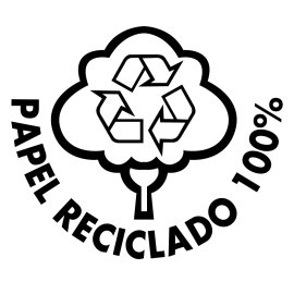 Papel Reciclado 100% Logo Vector PNG | 100 Percent Recycled Paper Eco Symbol | Sustainable Paper Recycling Emblem | Environmental Packaging Certification Mark