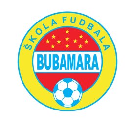 Škola fudbala Bubamara logo vector | Bubamara football school emblem | Youth soccer academy Bubamara badge | Bubamara sports education brand mark