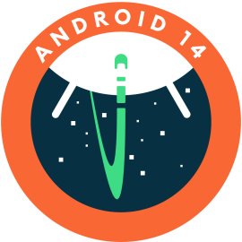 Android 14 Developer Logo Vector PNG | Futuristic Android 14 Space Emblem | Modern Android Developer Badge | Android 14 Innovation Icon