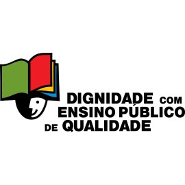 Dignidade com Ensino Público de Qualidade Logo Vector PNG | Educational Justice and Public School Quality Emblem | Multicolored Open Book and Student Icon | Brazilian Public Education Advocacy Mark