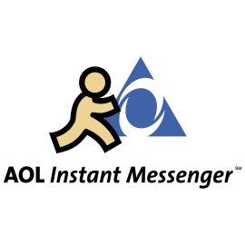 AOL Instant Messenger Logo Vector PNG | Classic AIM Running Man Icon | Vintage Online Chat Symbol | Retro Internet Communication Branding