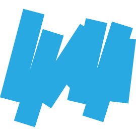 Waw Logo | Bold abstract W emblem | Dynamic blue wordmark | Modern geometric brand symbol