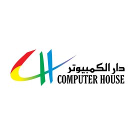 Computer House Logo Vector PNG | Modern Multicolor CH Emblem | Bilingual Arabic-English Tech Brand Mark | Professional IT Services Identity