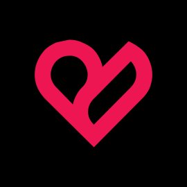 Computer Love Logo Vector Png | Modern Heart-Shaped Tech Emblem | Minimalist Digital Love Icon | Bold Neon Pink Brand Mark