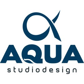 AQUA Studio Design Brand Logo Vector|Modern minimalist AQUA logotype|Creative studio and design agency emblem|Professional branding mark for AQUA Studio Design