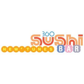 360 Sushi Bar Logo Vector PNG | Vibrant Modern Sushi Bar Emblem | Playful Circular Dining Identity | Contemporary Japanese Restaurant Mark