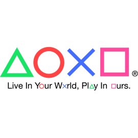 Sony PlayStation Logo Vector PNG | PlayStation Controller Symbols Logo | Iconic PS Triangle Circle Cross Square | Live In Your World, Play In Ours Slogan Artwork