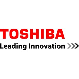 Toshiba Leading Innovation Logo Vector PNG | Toshiba corporate wordmark with slogan | Modern technology brand emblem | Red Toshiba logotype with forward arrows