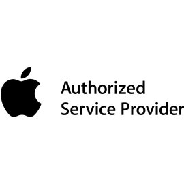 Apple Authorized Service Provider logo vector PNG | Official Apple service branding emblem | Minimalist black Apple logo with service designation | Certified repair partner identity mark