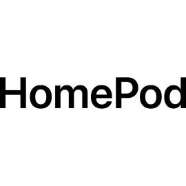 Apple HomePod wordmark logo | Minimalist smart speaker branding | Clean sans‑serif technology mark | Modern connected‑home identity