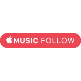 Apple Music Follow Logo Vector PNG | Apple Music follow button design | Streaming service follow badge | Modern social music branding