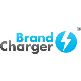 BrandCharger Logo Vector PNG | Dynamic lightning bolt brand identity | Modern blue and gray corporate emblem | Energetic branding and promotional solutions mark