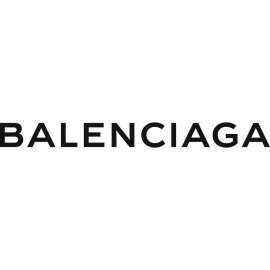 Balenciaga wordmark logo in bold sans serif|Minimalist black typography on white background|Contemporary luxury fashion brand emblem|Clean uppercase logotype emphasizing name recognition