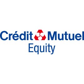 Crédit Mutuel Equity Official Brand Logo Vector | Modern financial services wordmark with red emblem | Cooperative banking and investment identity symbol | Professional corporate branding for Crédit Mutuel Equity