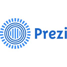 Prezi Logo Vector PNG | Dynamic Nonlinear Presentation Brand Mark | Blue Circular Emblem for Visual Storytelling | Modern Digital Presentation Software Identity