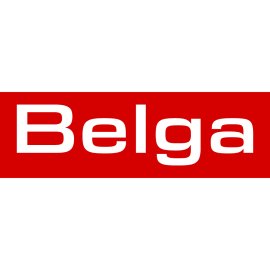 Belga Logo Vector PNG | Modern Belgian Newswire Emblem | Red Rectangle Wordmark | Minimalist Media Brand Identity