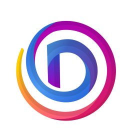 Dscvr Logo Vector Png | Dynamic circular D monogram | Gradient tech swirl emblem | Modern discovery-themed brand mark