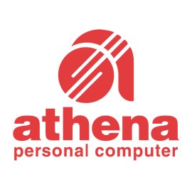 Athena Personal Computer Logo Vector | Modern Athena Tech Emblem | Minimalist Athena PC Branding | Red Athena Computing Icon