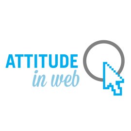 Attitude In Web Logo Vector PNG | Modern Web Agency Emblem | Digital Attitude Branding | Minimalist Cursor & Circle Mark