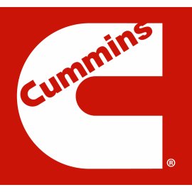 Cummins corporate emblem|Bold Cummins red and white monogram|Industrial power solutions brand mark|Iconic Cummins “C” engine logo